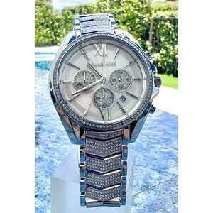 MICHAEL KORS Women's Chronograph Whitney Stainless Steel Pavé Bracelet Watch